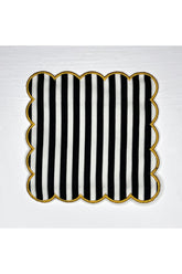 Striped Patterned Digitally Printed Embroidered Cocktail Napkin